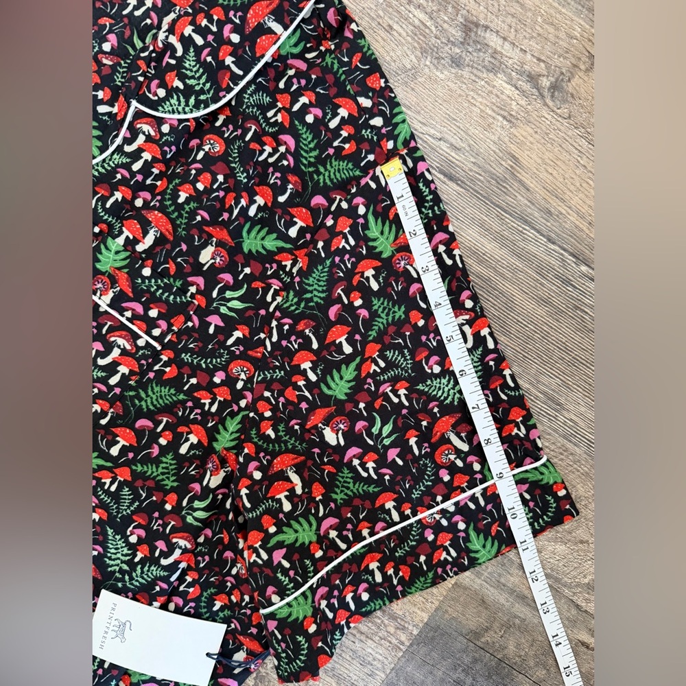 PRINTFRESH 4X Organic Cotton Shorts Pajama Set Mushroom & Leaf Print - Picture 9 of 16